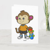 スケーターの猿 スケートボード付き カード (裏面)