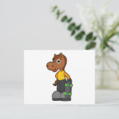 スケーターの馬とスケートボード ポストカード (スタンド正面)