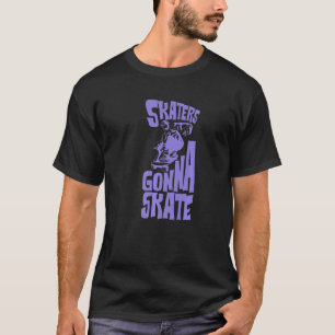 スケーターはスケートする かっこいいレトロなフリップスケートボード Tシャツ