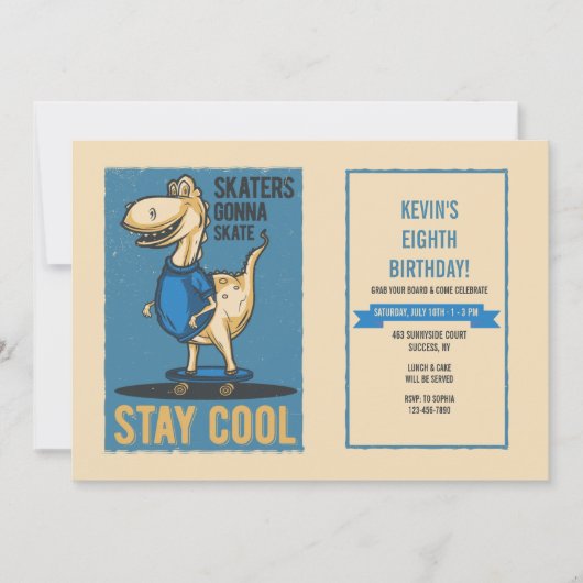 スケーターはスケートする 招待状 (正面)