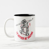 スケーターは空中で行う、むしろスケートで滑る ツートーンマグカップ (左)