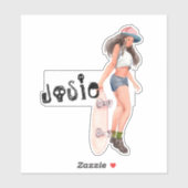 スケーターイラストレーション | Monogramスケートボードシール シール (シート)