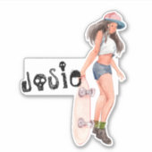 スケーターイラストレーション | Monogramスケートボードシール シール (正面)