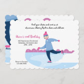 スケーターオンザアイスパーティの招待状 招待状 (正面/裏面)