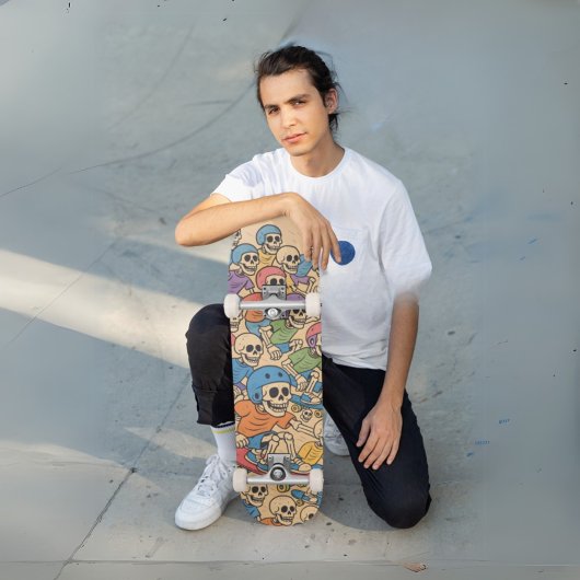 スケーターカラフルスケルトンスカルクルー スケートボード