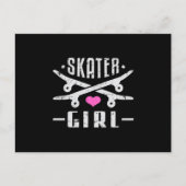 スケーターガールスケートボードスケートで滑るSk8スケートギフトアイディア ポストカード (正面)