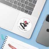 スケーターガールスケートボード シール (ノートパソコンとiPhone)