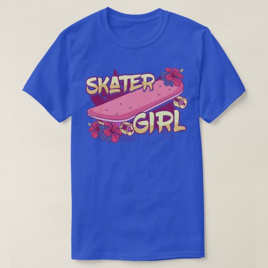 スケーターガールスケートボード Tシャツ (デザイン正面)