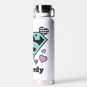 スケーターガールスーパーガールハートSシールド ウォーターボトル (背面)