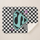 スケーターガールスーパーガールハートSシールド シェルパブランケット (正面(横))