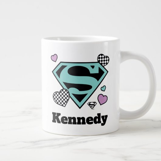 スケーターガールスーパーガールハートSシールド ジャンボコーヒーマグカップ (右)