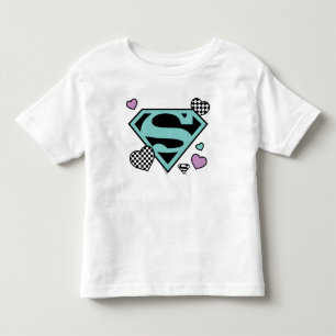 スケーターガールスーパーガールハートSシールド トドラーTシャツ
