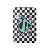 スケーターガールスーパーガールハートSシールド バスマット (正面縦)