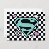 スケーターガールスーパーガールハートSシールド ポストカード (正面/裏面)