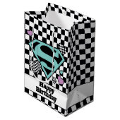 スケーターガールスーパーガールハートSシールド ミディアムペーパーバッグ (正面アングル)