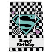 スケーターガールスーパーガールハートSシールド ミディアムペーパーバッグ (裏面)