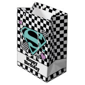 スケーターガールスーパーガールハートSシールド ミディアムペーパーバッグ (裏面アングル)