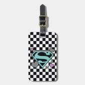 スケーターガールスーパーガールハートSシールド ラゲッジタグ (正面縦)