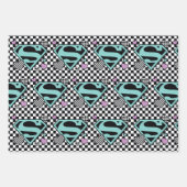 スケーターガールスーパーガールハートSシールド ラッピングペーパーシート (正面)