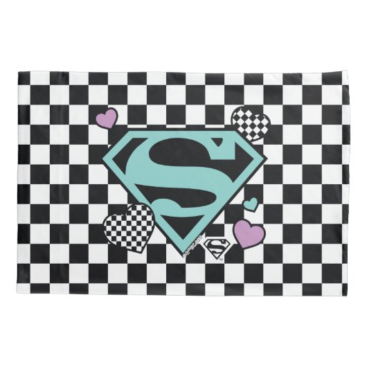 スケーターガールスーパーガールハートSシールド 枕カバー (裏面)