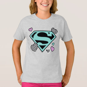 スケーターガールスーパーガールハートSシールド Tシャツ