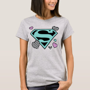 スケーターガールスーパーガールハートSシールド Tシャツ