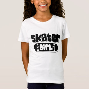 スケーターガール かわいいトゥイーンまたはティーンエイジのスケートボーダー Tシャツ