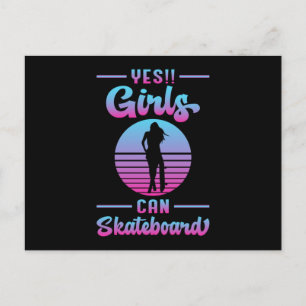 スケーターガールSk8ガールズスケートボードスケートで滑るギフトアイディア ポストカード