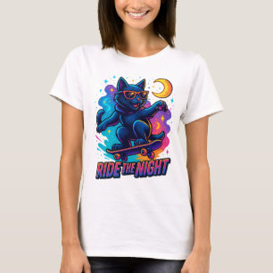 スケータークールキャットアーバン通りスタイル Tシャツ