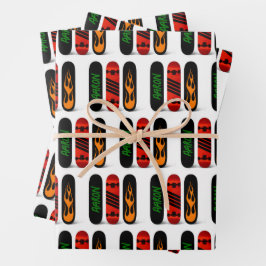 スケータークールスケートボパーソナライズされたード ラッピングペーパーシート