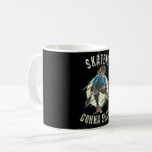 スケーターズガンスケートスケルトンスケートボーダー コーヒーマグカップ (正面左)