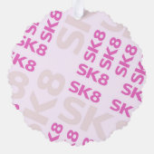 スケーターパークおもしろいガールバースデーパーティー オーナメントカード (裏面)