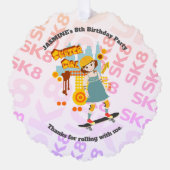 スケーターパークおもしろいガールバースデーパーティー オーナメントカード (正面)