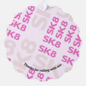 スケーターパークおもしろいガールバースデーパーティー オーナメントカード (裏面)