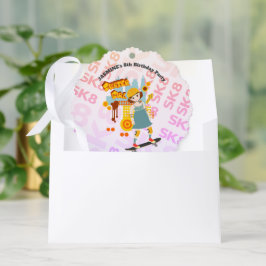 スケーターパークおもしろいガールバースデーパーティー オーナメントカード