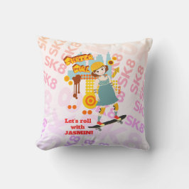 スケーターパークおもしろいガールバースデーパーティー クッション