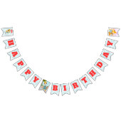 スケーターパークおもしろいガールバースデーパーティー バンティングフラッグ (全)