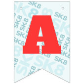 スケーターパークおもしろいガールバースデーパーティー バンティングフラッグ (第3の旗)