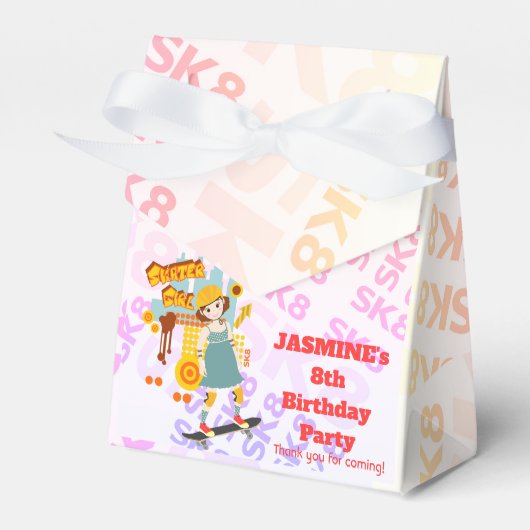 スケーターパークおもしろいガールバースデーパーティー フェイバーボックス (正面サイド)