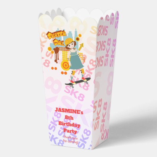 スケーターパークおもしろいガールバースデーパーティー フェイバーボックス (正面)