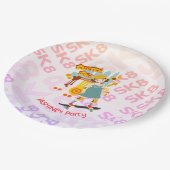 スケーターパークおもしろいガールバースデーパーティー ペーパープレート (アングル)