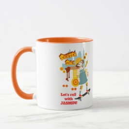 スケーターパークおもしろいガールバースデーパーティー マグカップ