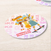 スケーターパークおもしろいガールバースデーパーティー ラウンドペーパーコースター (アングル)