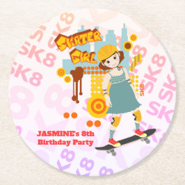 スケーターパークおもしろいガールバースデーパーティー ラウンドペーパーコースター