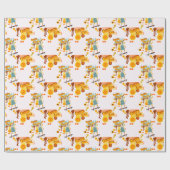 スケーターパークおもしろいガールバースデーパーティー ラッピングペーパー (フラット)