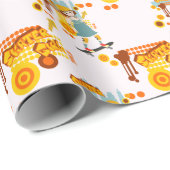 スケーターパークおもしろいガールバースデーパーティー ラッピングペーパー (ロールコーナー)