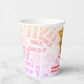 スケーターパークおもしろいガールバースデーパーティー 紙コップ (右)