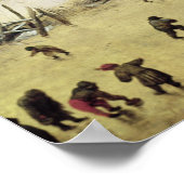 スケーター付き冬の風景 ポスター (角)