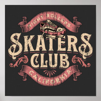 スケーター動揺してクラブのカリフォルニアエンブレムTシャツ ポスター
