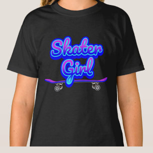 スケーター女子ブルーメイブグラフライトグロースケートボードT- Tシャツ